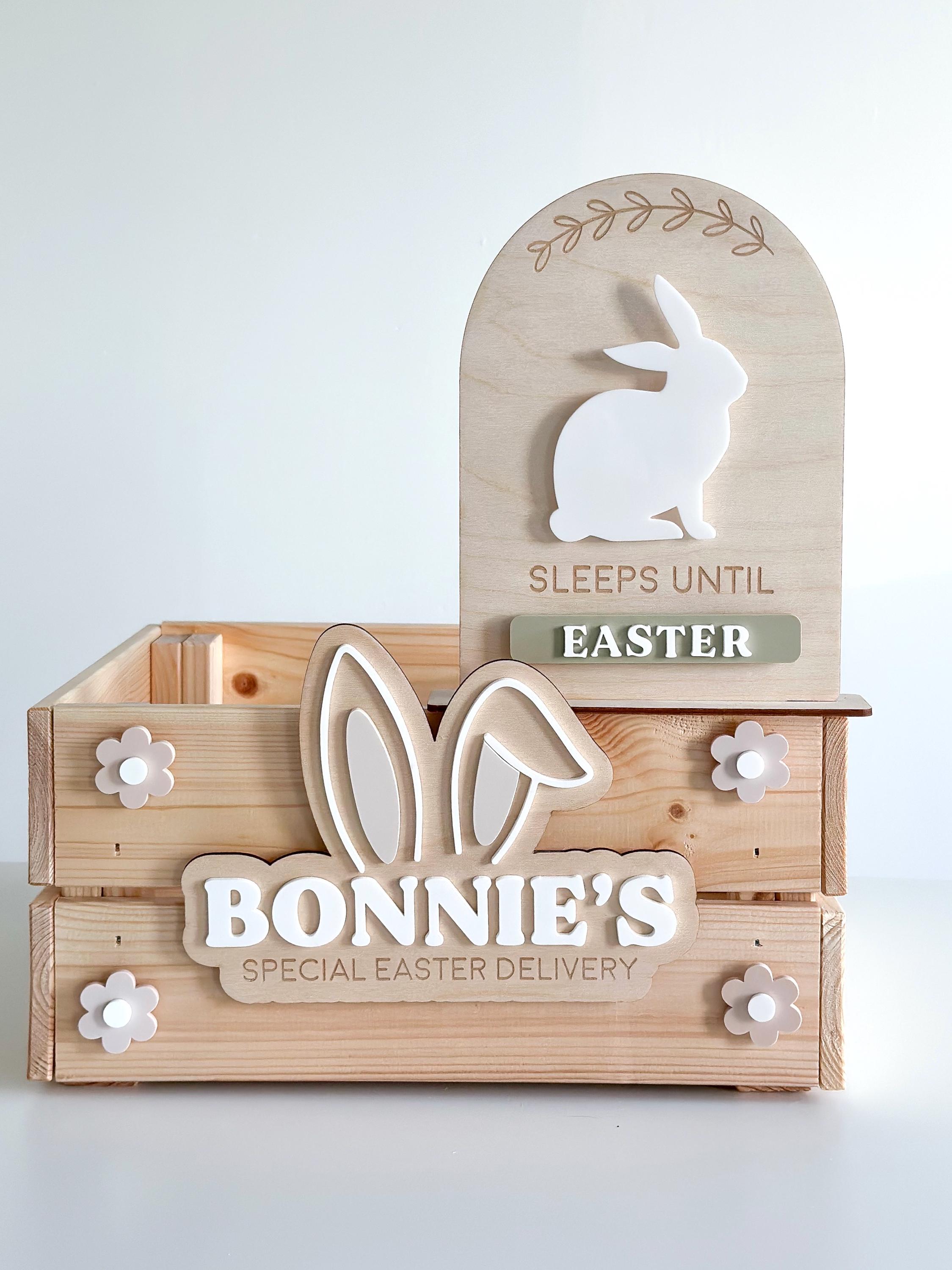 Interchangeable Personalised Easter Bunny Crate image 4